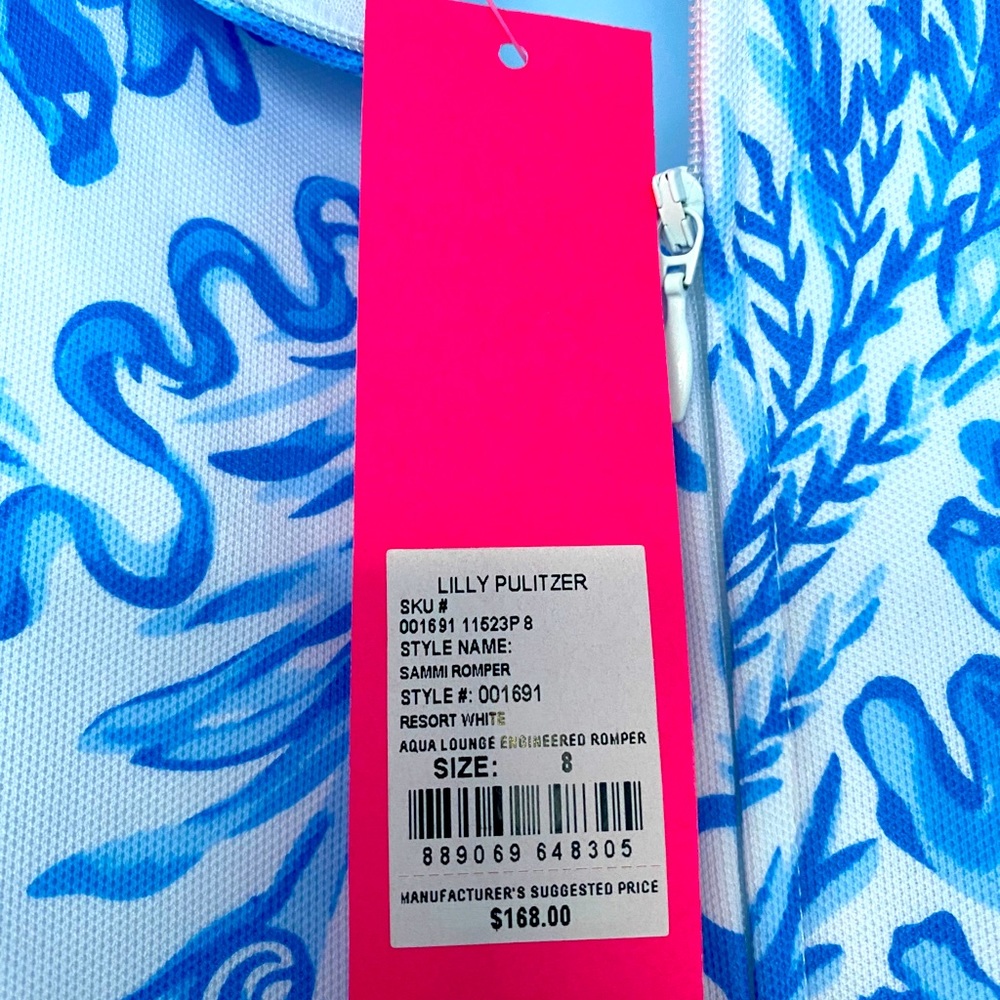 Lilly Pulitzer Sammi Romper in Aqua Engineered - Picture 5 of 7
